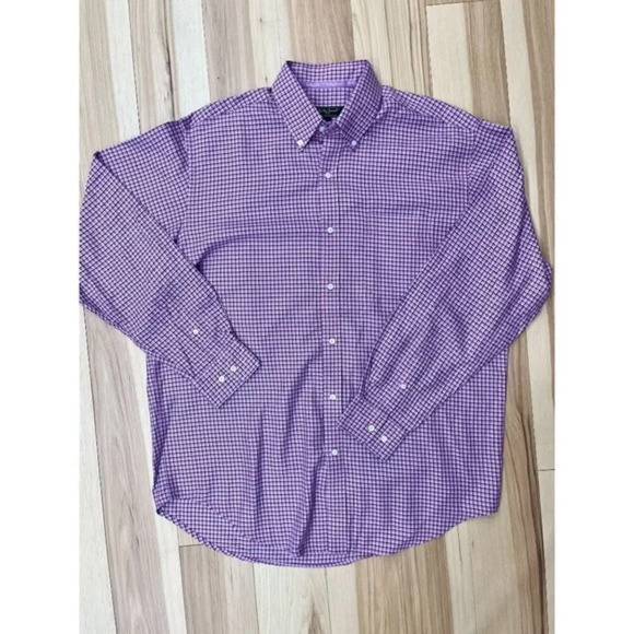 Bobby Jones Collection Red Plaid Button Down Shirt Cotton L - Picture 1 of 4
